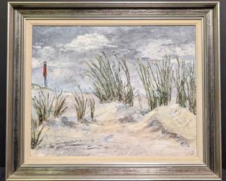 Lighthouse Sand Dunes Framed Painting