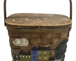 Hand Painted Woven Basket Purse