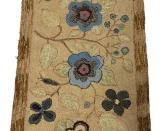 Flower Hooked Rug 72 x 24 
