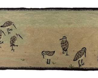 Shorebirds Hooked Rug 52 x 21 