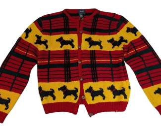 Scottish Terrier Wool Cardigan Allen Solly  Size M