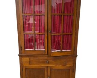 Antique Corner Cabinet With Glass Doors