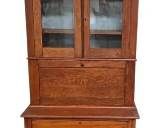 Antique Wood Secretary Desk With Keys