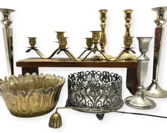 Brass, Pewter, Metal Candleholders