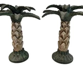 Cast Iron Palm Tree Candle Holders