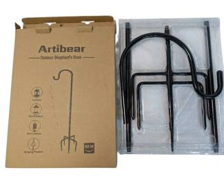 60 Outdoor Shepherds Hook  Black Metal