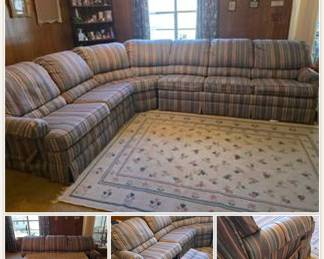 Late 80s/Early 90s Vintage Sectional – Sleeper + Recliner