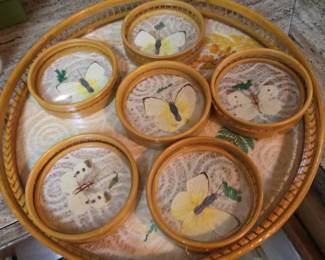 MCM butterfly coaster set