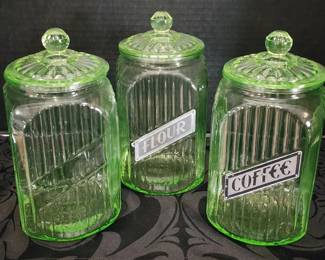 Uranium Depression Glass Canisters