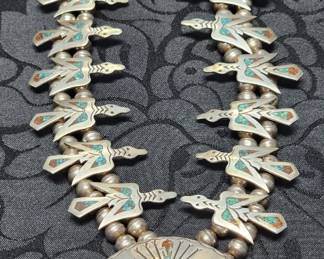 Native American Sterling Silver Squash Blossom