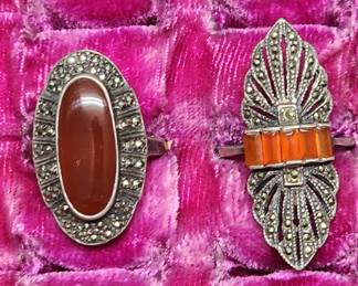 Art Deco Style Sterling Silver Rings