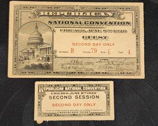 1920 Republican National Convention Tickets