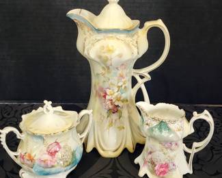 Chocolate Pot, Cream and Sugar Bowl