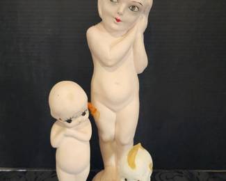 Chalkware Carnival Girl and Kewpies