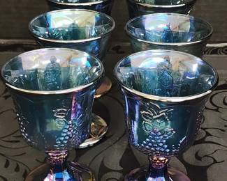 Indiana Glass Carnival Goblets, two sets of 6 available