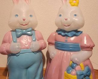 Blow Mold Bunny Rabbits