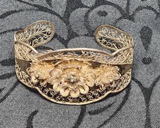 Filigree Sterling Silver Cuff Bracelet