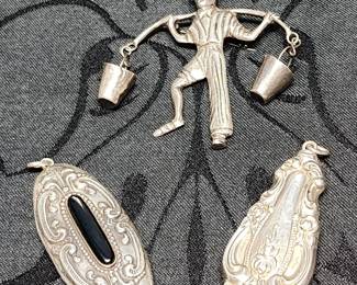 Sterling Silver Charms and Pin