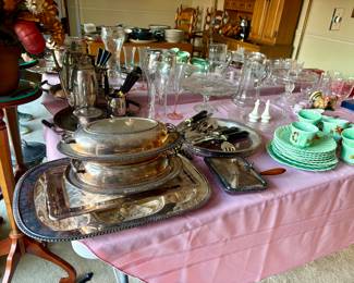 Lennox salt and pepper silver plate etched stemware more