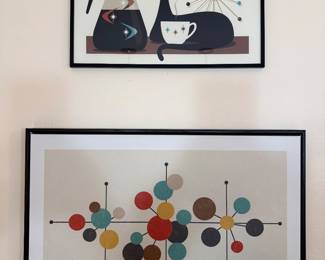 MCM style framed wall artwork