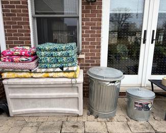 Outdoor cushions & bins 