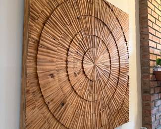 36” handcrafted wooden radial starburst wall art