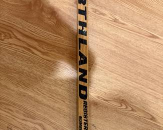 1980-1981 Blackhawks team signed game used Northland hockey stick owned by Rick Paterson