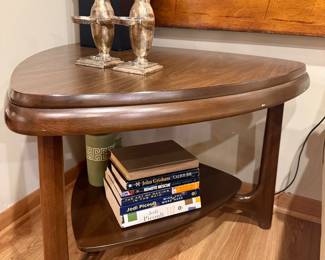 1970s Mersman Danish 2-tier guitar pick end table 