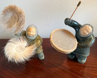 Alaskan Inuit hand carved statues