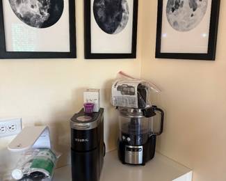 Food processor, Keurig coffee pod machine. AeroGarden