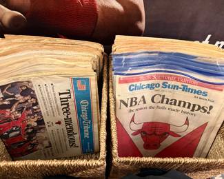Vintage Chicago Bulls newspapers