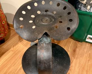 Antique tractor seat stool/display