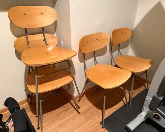 MCM style metal forming chair x4