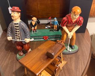 Golf decor & leather table lamps