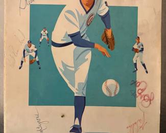 1975 Chicago Cubs official program Dodgers at Wrigley Field signed (no COA)
