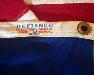 Vintage Defiance cotton USA flag