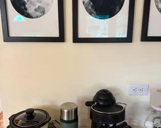 Mini crockpot. VTG Stanley thermos. Krups espresso machine 
