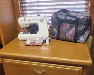 janome sewing machijne & 3 drawer chest