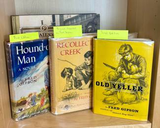 Old Yeller-First Edition, Recollection Creek-Inscribed by Fred Gipson, Hound-Dog Man-First Edition