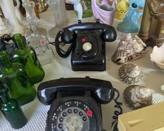 Vintage Black Rotary Dial Telephones