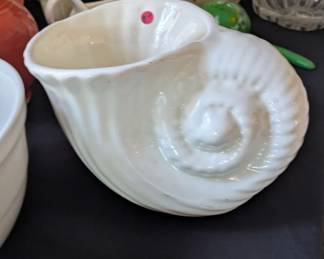 White Ceramic Sea Shell Planter