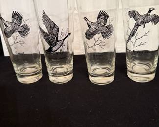Vintage federal glass game bird glasses