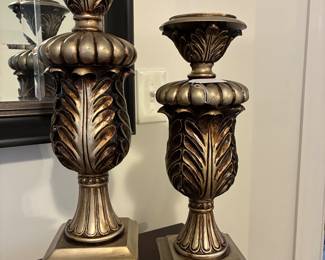 ornate gold-finish candle holders