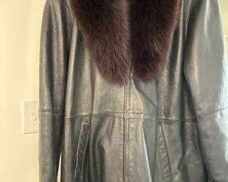 Fox Collar Leather ladies Jacket