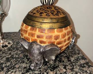 Elephant  design covered bowl