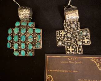 Nakai sterling pearl sterling cross.