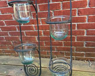 Wall hanging metal/glass holders