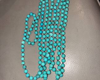 76" turquoise beads