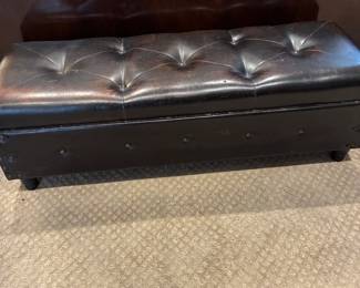Tufted leather chest