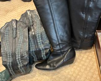 Leather Boots- wonderful selection about 10 pairs- some brand New ladies